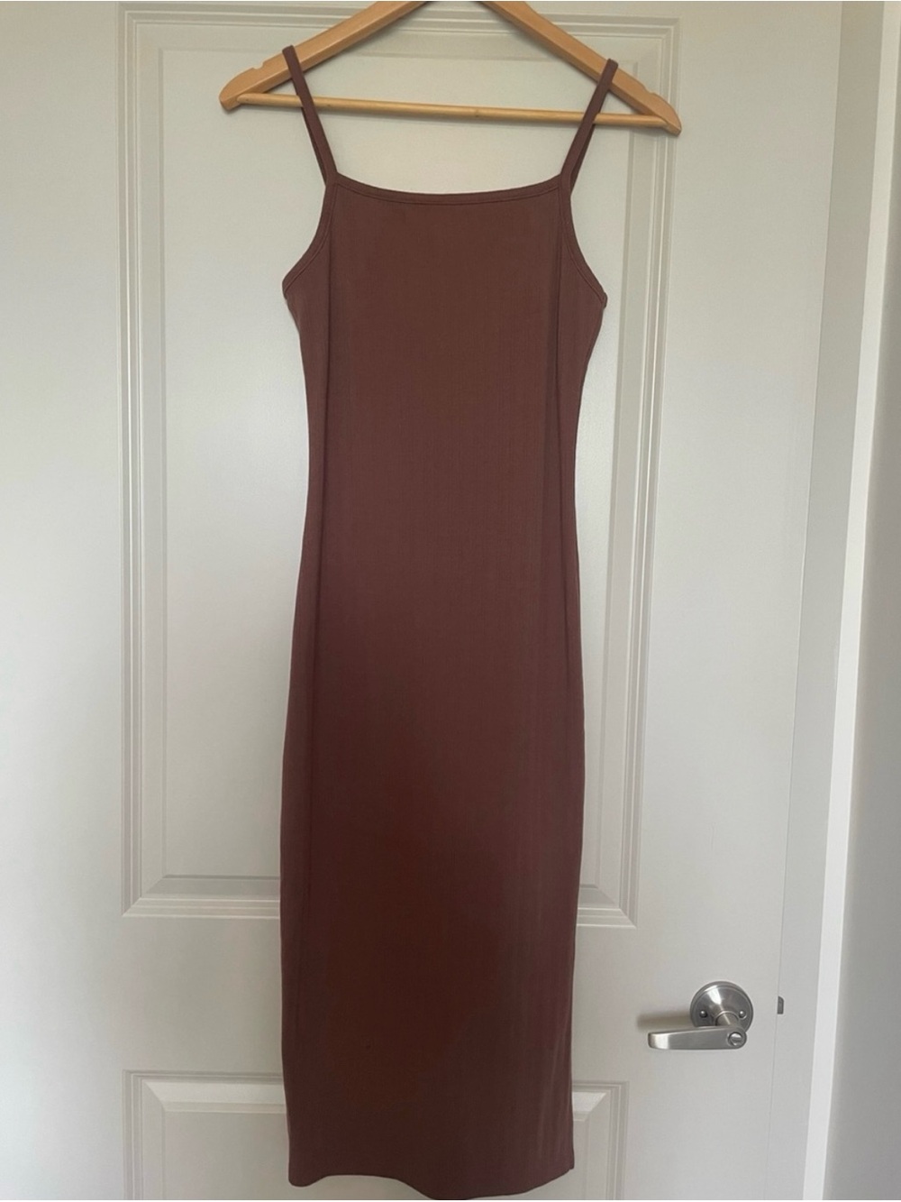wild fable Brown Ribbed Midi Dress